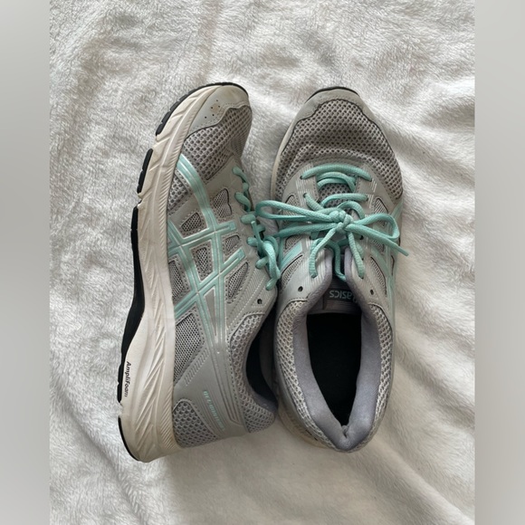 ASICS Women's Light Gray and Mint Sneakers - Picture 1 of 4